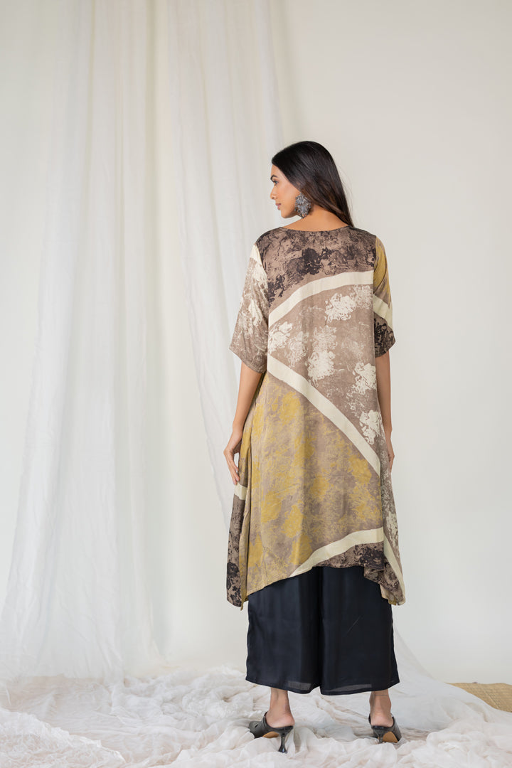 Sandstone Symphony Modal Silk Kurta