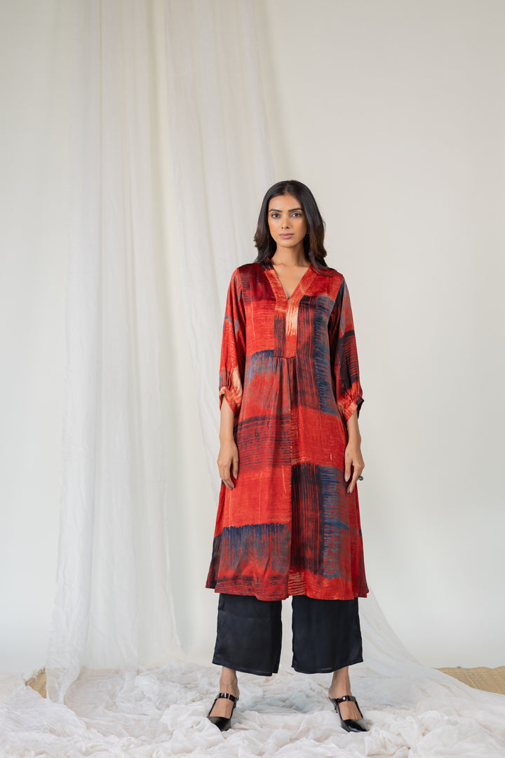 Crimson Palette Modal Silk Kurta