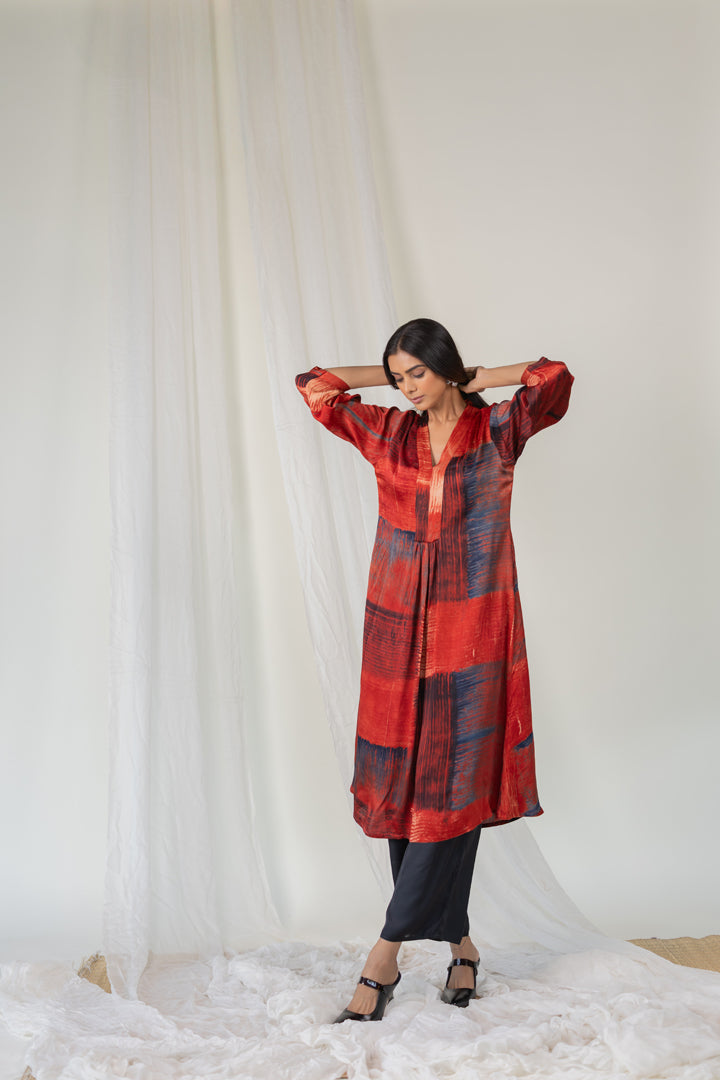 Crimson Palette Modal Silk Kurta