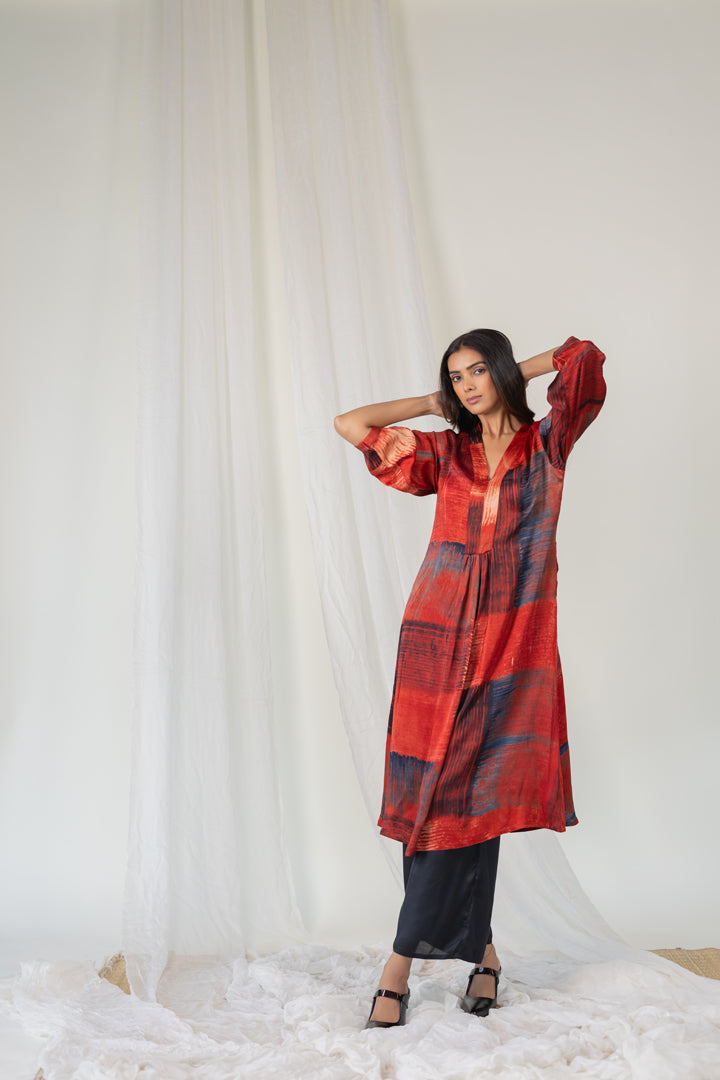 Crimson Palette Modal Silk Kurta