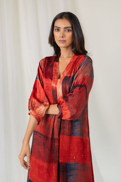 Crimson Palette Modal Silk Kurta Set