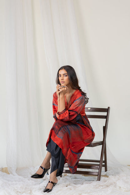 Crimson Palette Modal Silk Kurta