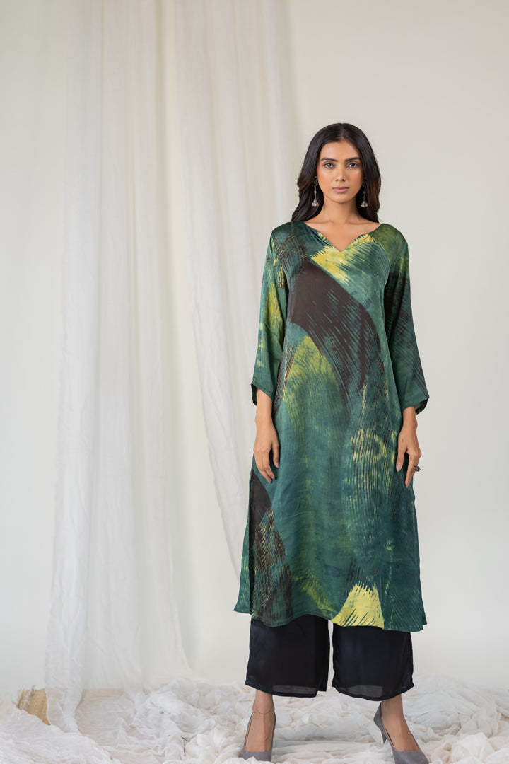 Forest Whispers Modal Silk Kurta