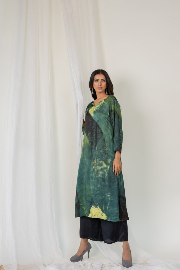 Forest Whispers Modal Silk Kurta Set