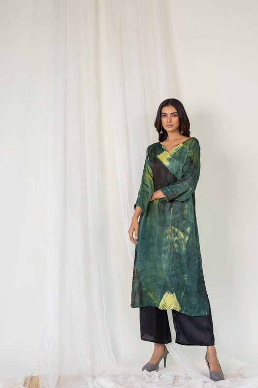 Forest Whispers Modal Silk Kurta Set