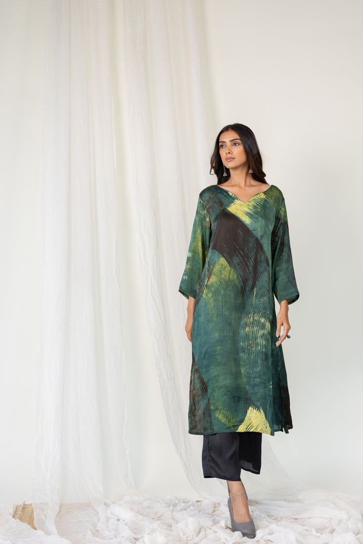 Forest Whispers Modal Silk Kurta