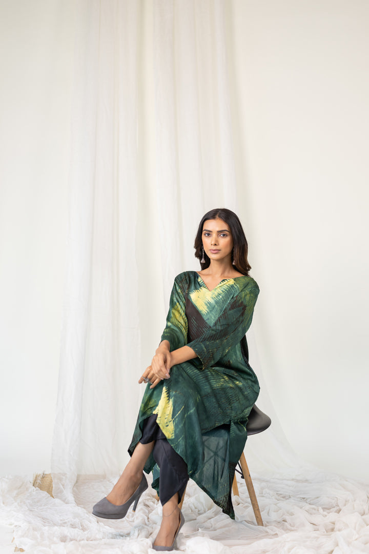 Forest Whispers Modal Silk Kurta Set