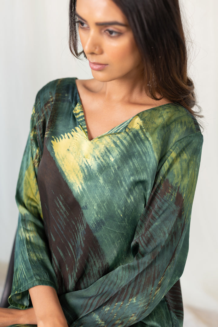 Forest Whispers Modal Silk Kurta