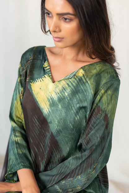Forest Whispers Modal Silk Kurta Set