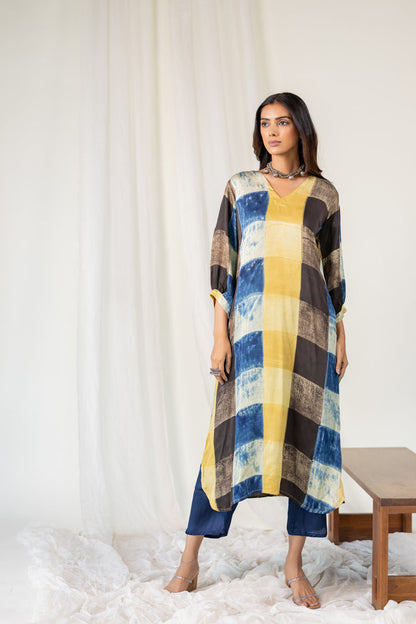 Rain Earth Mosaic Modal Silk Kurta Set