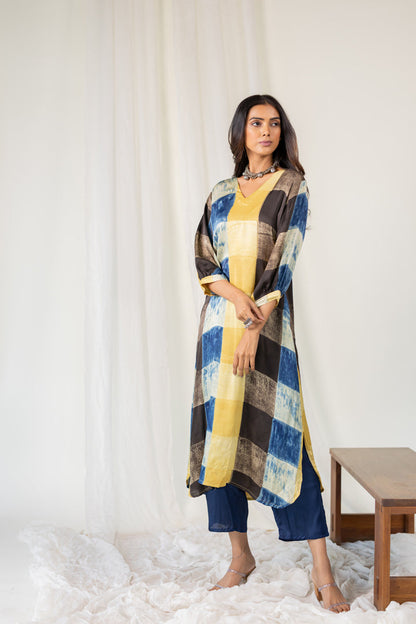 Rain Earth Mosaic Modal Silk Kurta