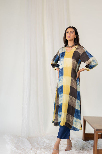 Rain Earth Mosaic Modal Silk Kurta