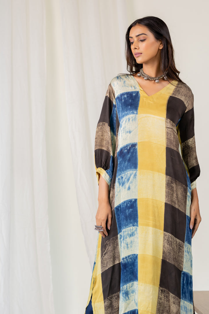 Rain Earth Mosaic Modal Silk Kurta Set