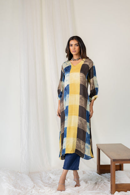 Rain Earth Mosaic Modal Silk Kurta Set