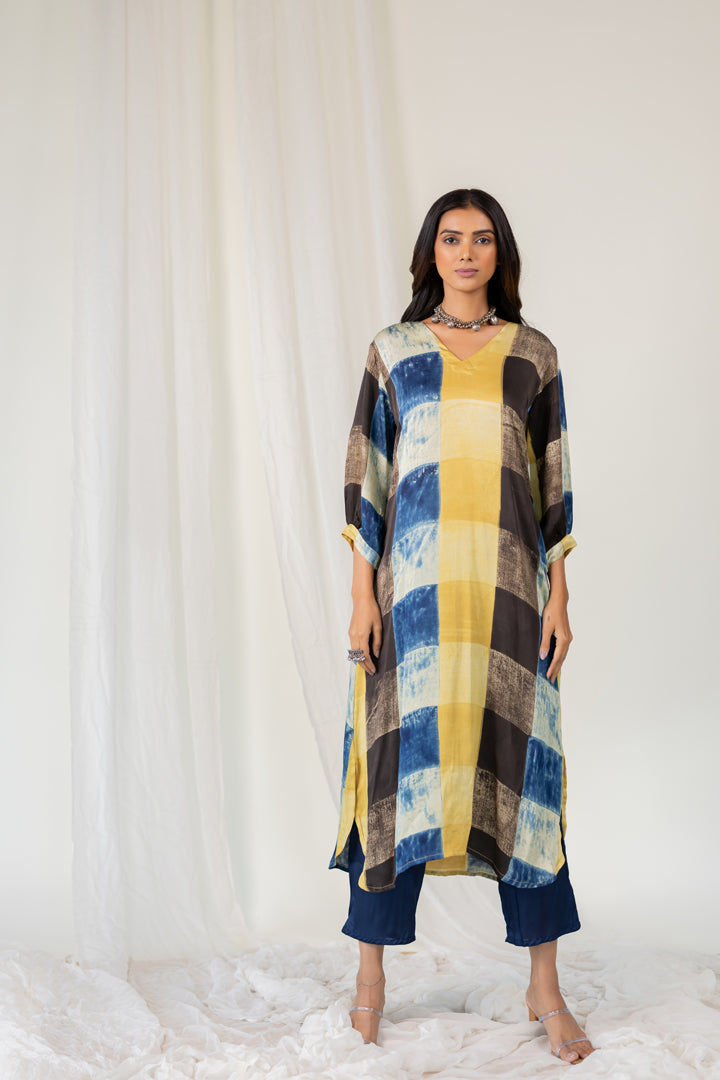 Rain Earth Mosaic Modal Silk Kurta