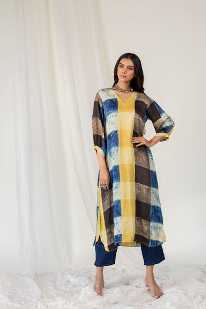 Rain Earth Mosaic Modal Silk Kurta Set