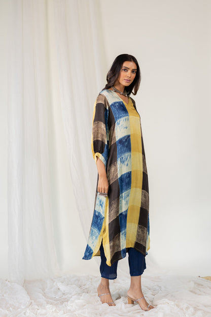 Rain Earth Mosaic Modal Silk Kurta Set