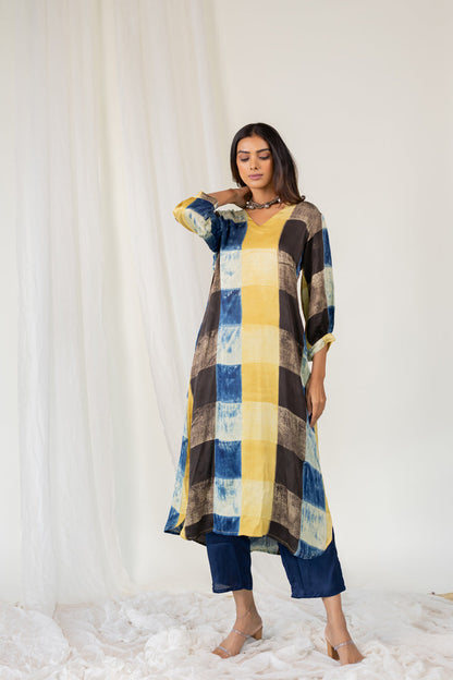 Rain Earth Mosaic Modal Silk Kurta