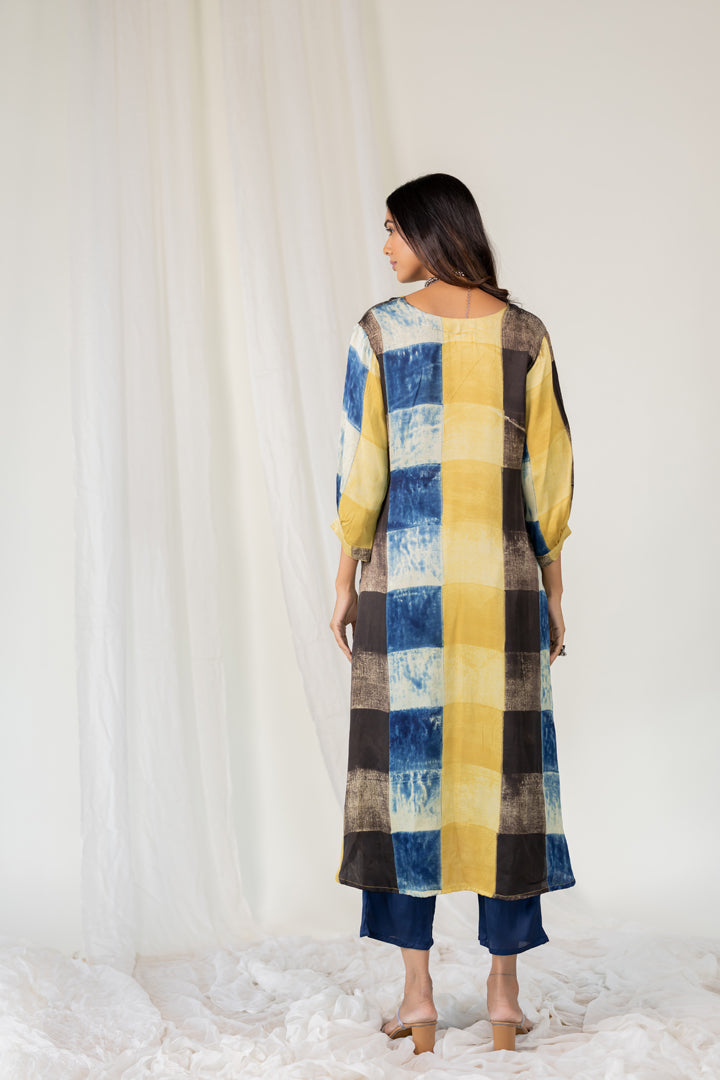 Rain Earth Mosaic Modal Silk Kurta Set