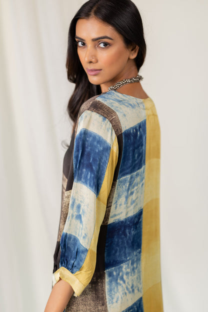Rain Earth Mosaic Modal Silk Kurta
