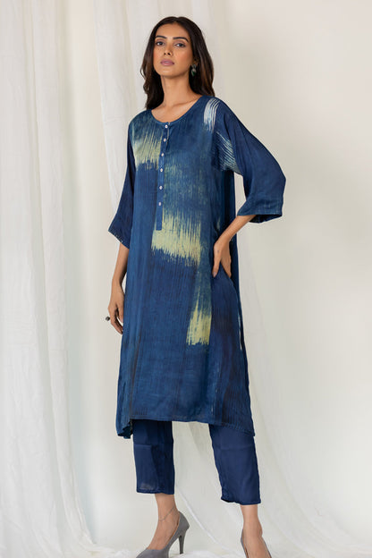 Indigo Hues Modal Silk Tunic