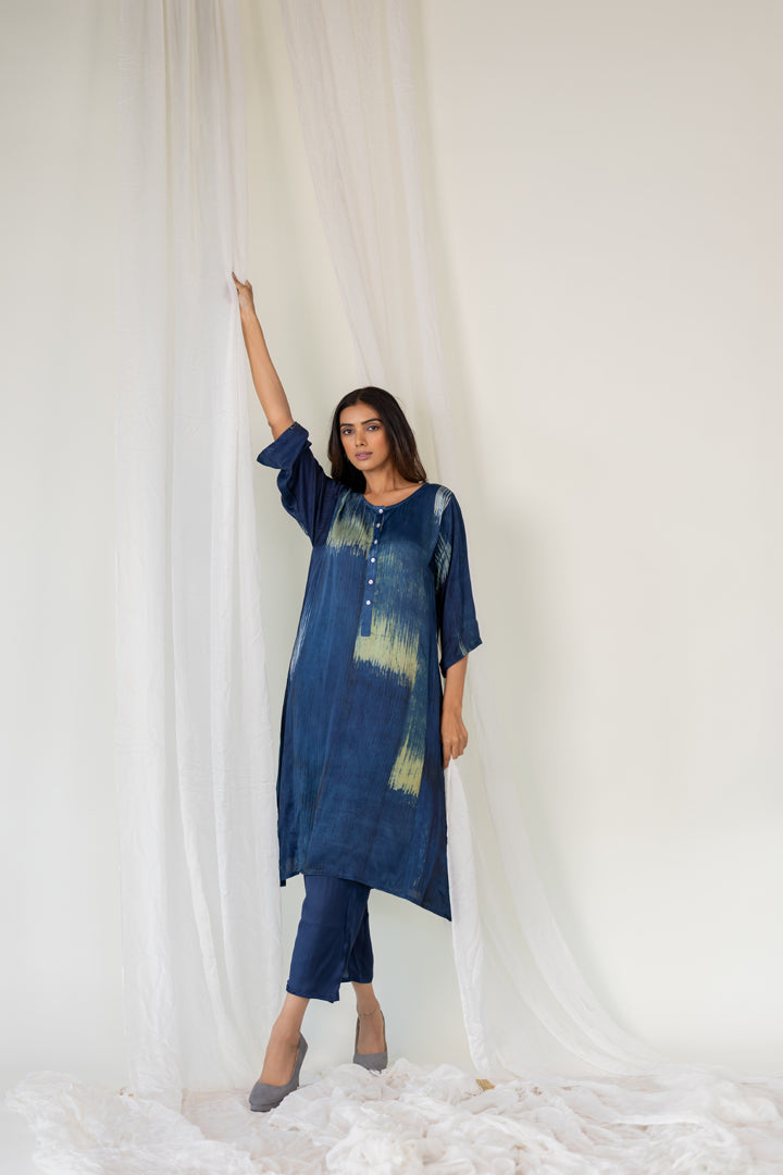 Indigo Hues Modal Silk Tunic