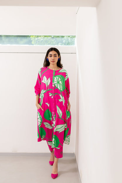 Citrus Grove Button-down Kurta set