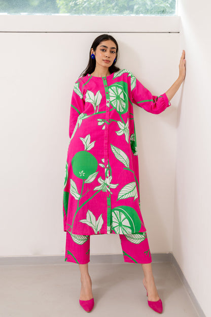 Citrus Grove Button-down Kurta set