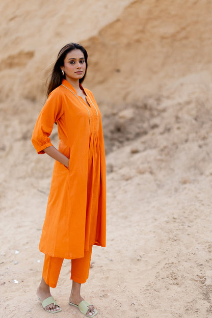 Tangerine Kurta Set