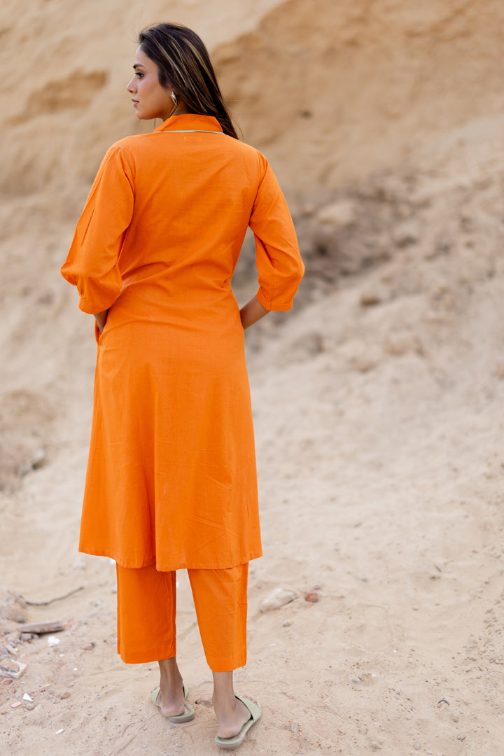 Tangerine Kurta Set