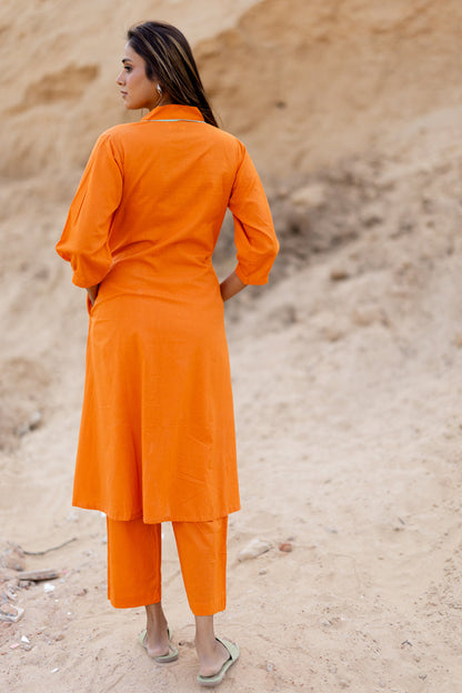 Tangerine Kurta Set