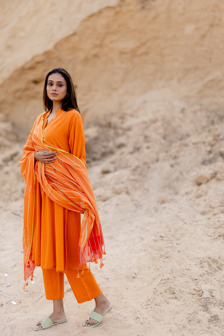 Tangerine Kurta Set
