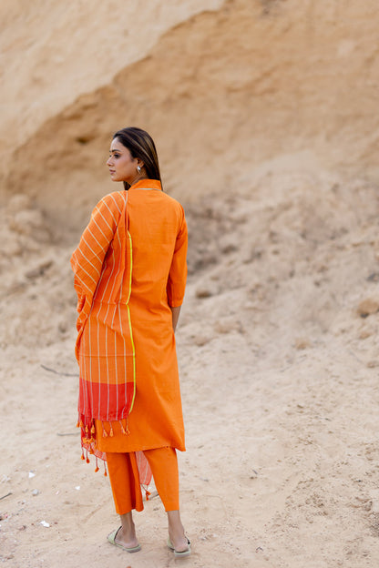 Tangerine Kurta Set