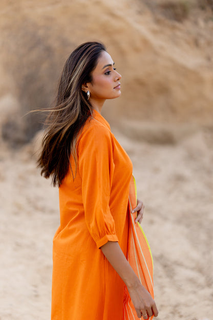 Tangerine Kurta Set