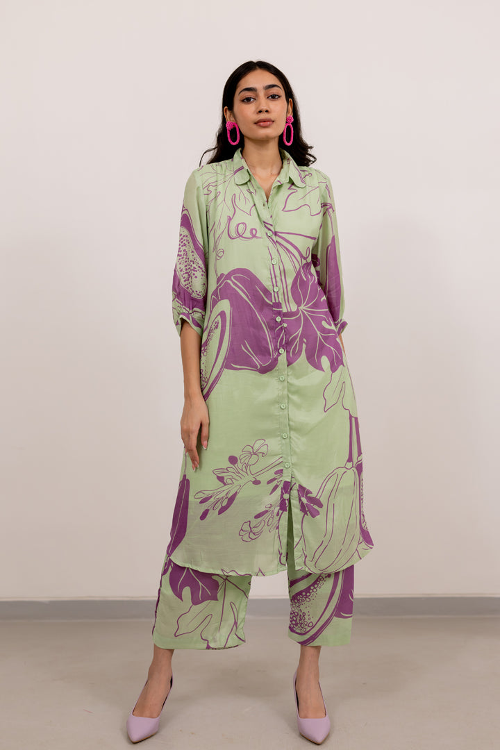 Mint Purple Papeeta Kurta Set