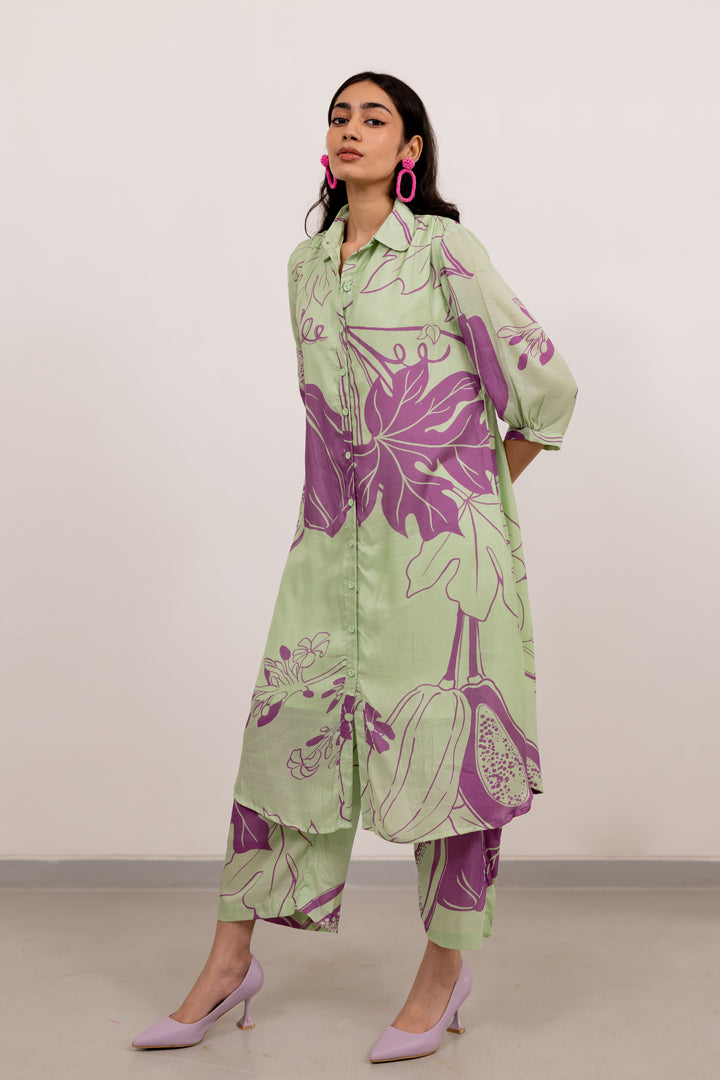 Mint Purple Papeeta Kurta Set