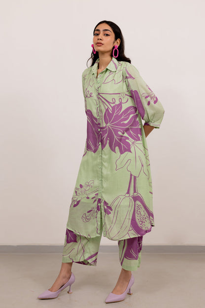 Mint Purple Papeeta Kurta Set