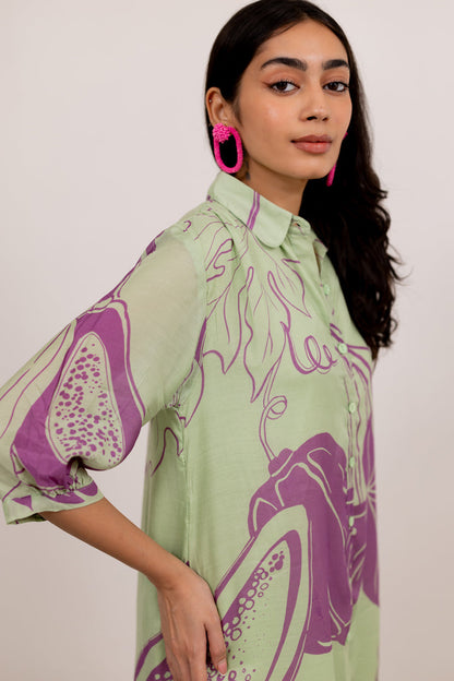 Mint Purple Papeeta Kurta Set