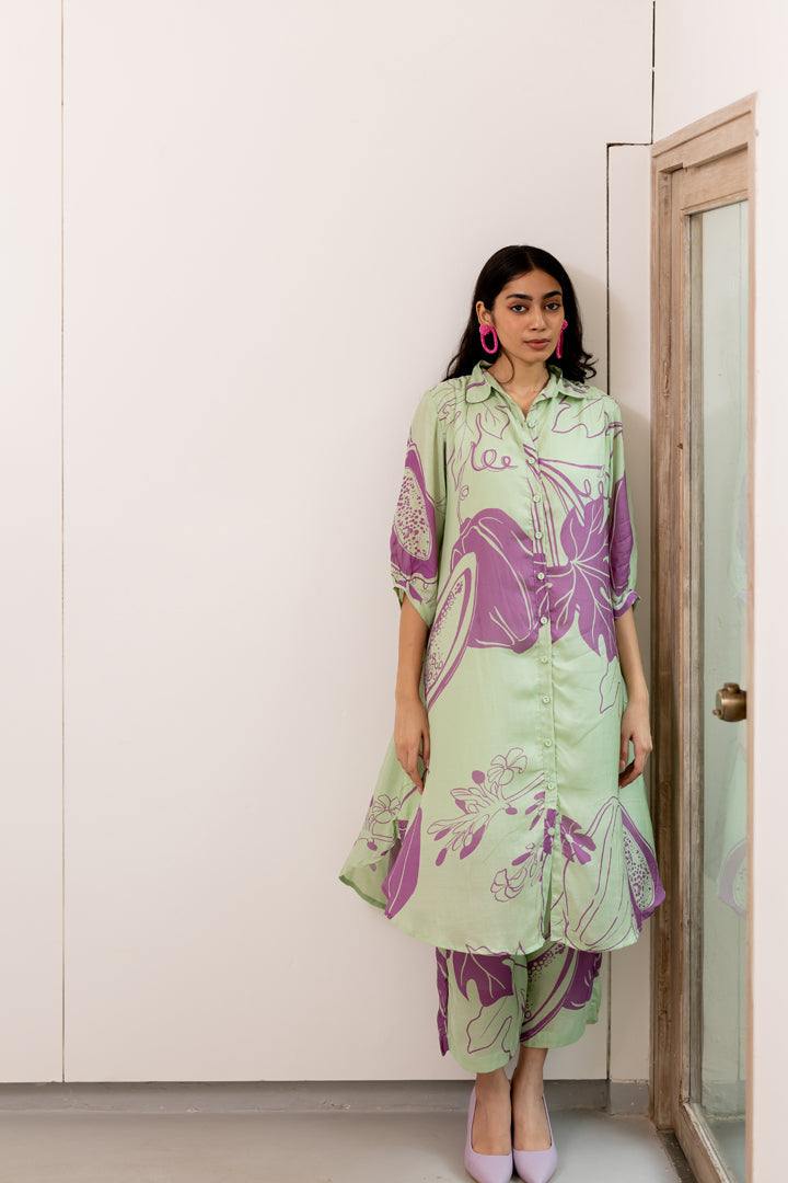 Mint Purple Papeeta Kurta Set