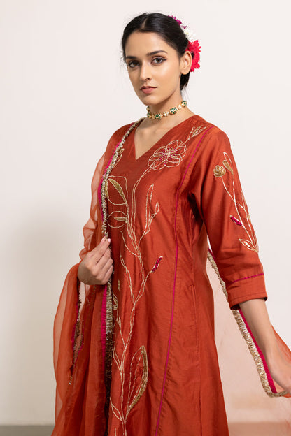 Rajasvi Embroidered Kurta Set with Dupatta