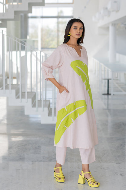 Blush Basil Applique Kurta