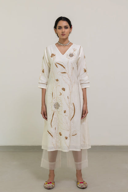 Shwetara Kurta and Sheer Pants Set