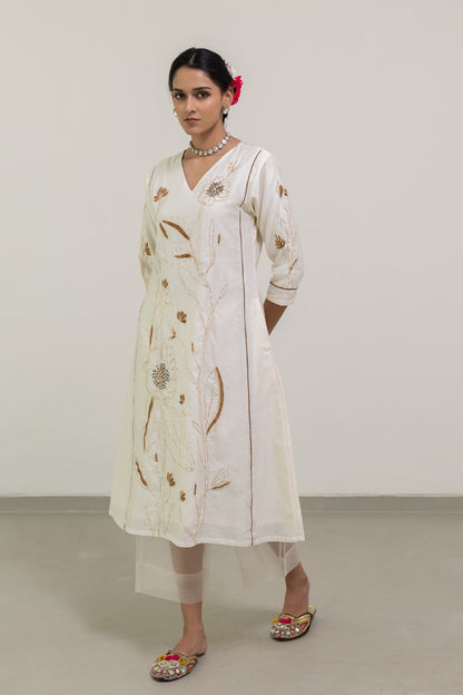 Shwetara Kurta and Sheer Pants Set