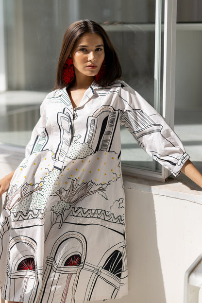 Sunlit Vistas Embroidered Dress