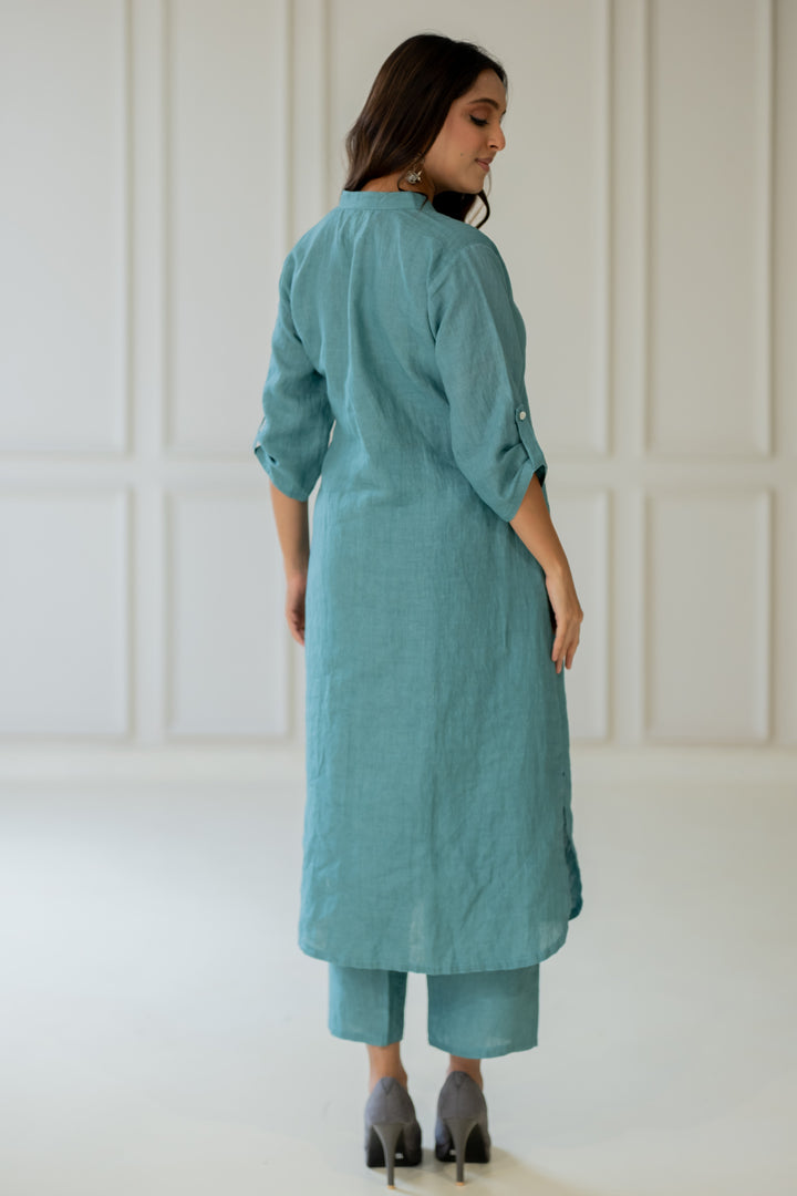 Paradiso Linen Kurta Set with Dupatta