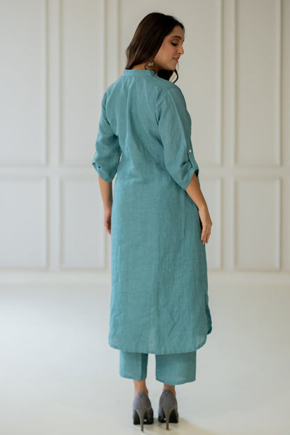 Paradiso Linen Kurta Set with Dupatta