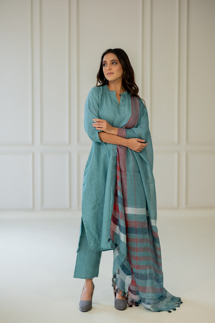 Paradiso Linen Kurta Set with Dupatta