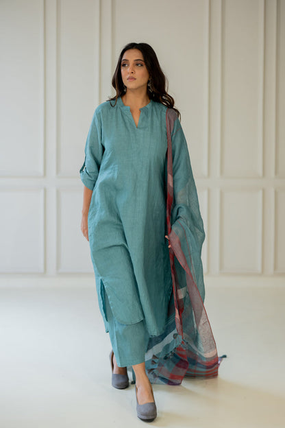 Paradiso Linen Kurta Set with Dupatta