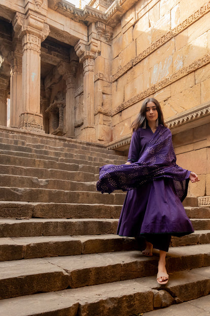 Purple grape kurta set with dupatta