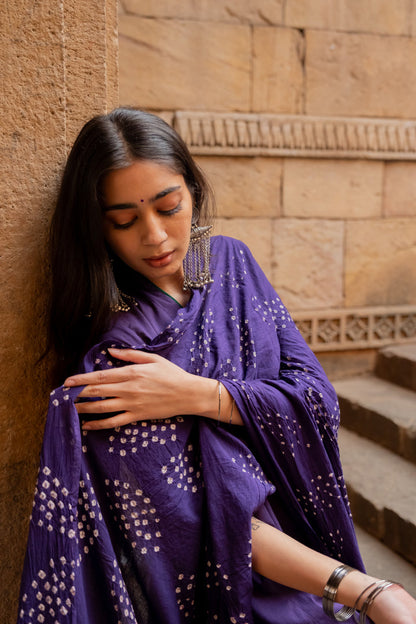 Purple grape kurta set with dupatta